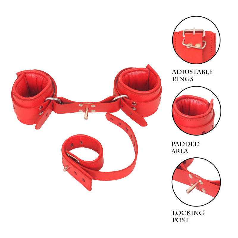 Wrist to Ball Leather Handcuffs| BDSM Cuffs