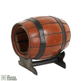 Leather Wine Barrel Holder, Leather Barrel Bottle Holder, Leather Barrel Bottle Holder