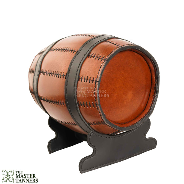 Leather Wine Barrel Holder, Leather Barrel Bottle Holder, Leather Barrel Bottle Holder