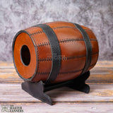 Leather Wine Barrel Holder, Leather Barrel Bottle Holder, Leather Barrel Bottle Holder