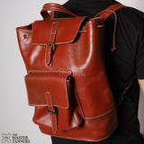 leather backpack, leather bag, leather bucket bag