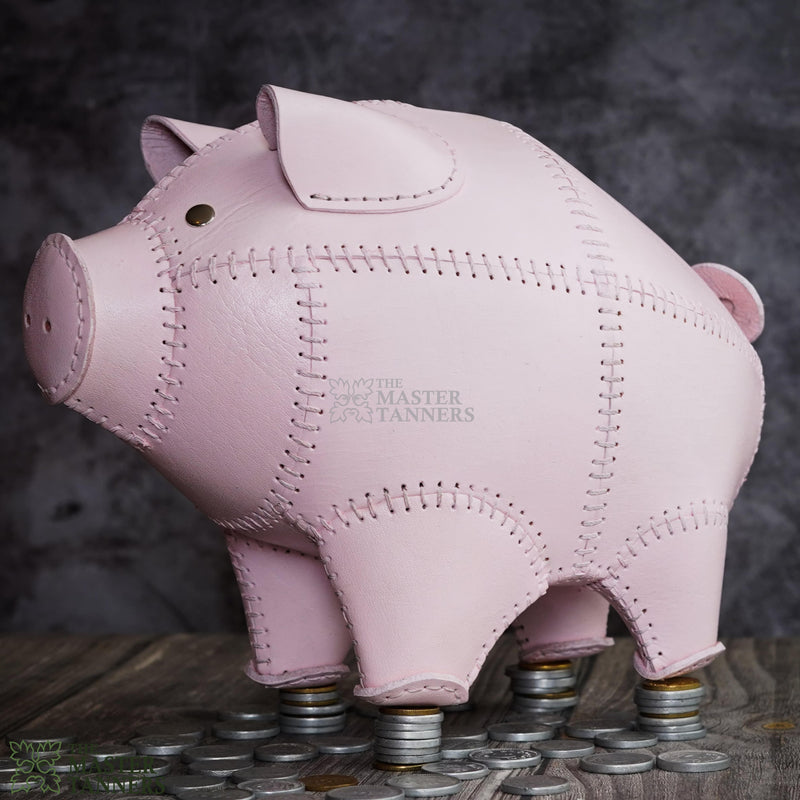 Leather Piggy Bank, Leather Money Box, Piggy Bank