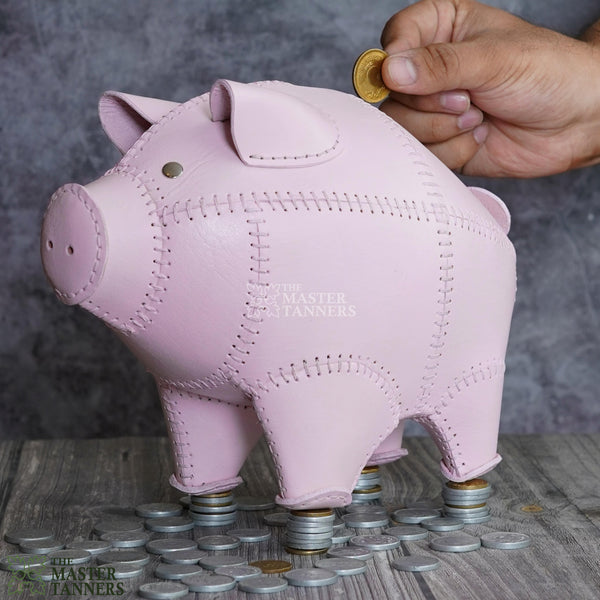 Leather Piggy Bank, Leather Money Box, Piggy Bank