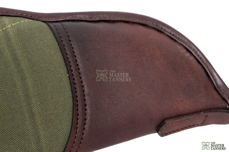 Green and Brown Waxed Canvas Leather Rifle Case