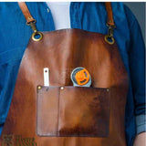 leather work apron, leather apron, professional leather apron, aprons with pockets