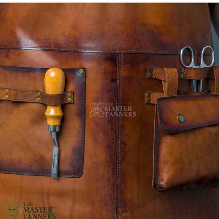 leather work apron, leather apron, professional leather apron, aprons with pockets