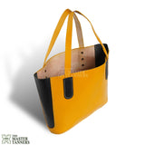 Leather Tote hand bag, Yellow Leather Purse, Leather bag, Leather Tote Purse