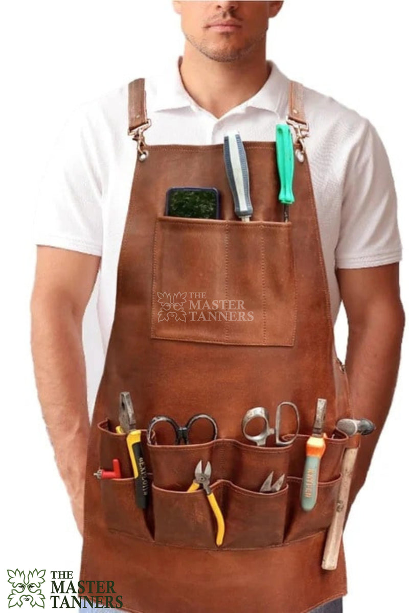 Leather work apron with pockets, Leather Aprons, Leather Woodworking Apron, Leather Butcher Apron, Leather Chef Apron, Leather Blacksmith Apron, Leather Barber Apron, Leather BBQ Apron, Leather Carpenters Apron, Leather Welding Apron