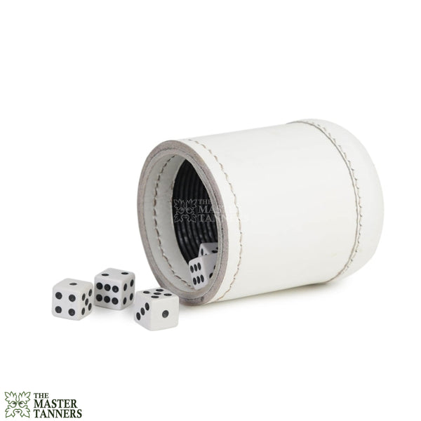 Leather Dice Cups, White Dice Cup, Leather Dice Cup, Dice Shaker, Leather Dice Shaker, Leather Ribbed Dice Cup