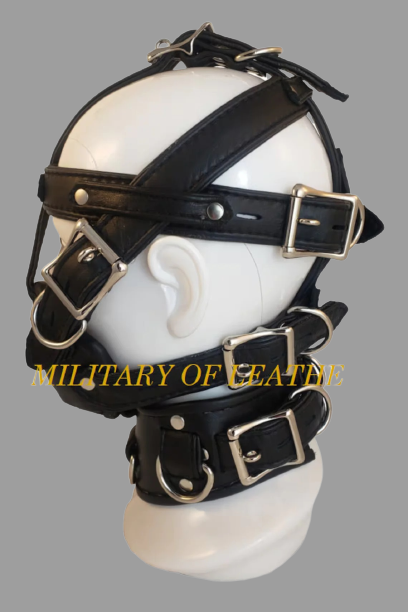 leather bondage hood