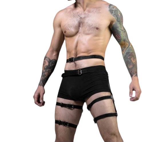 mens leather harness, leather thigh harness, bondage harness, Leather Thigh Harness