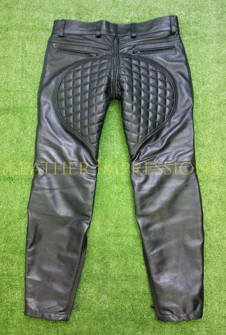 leather pants, leather BDSM Pants, Leather Bondage Pants, Gay Leather Pants, Leather pants mens, quilted leather pants