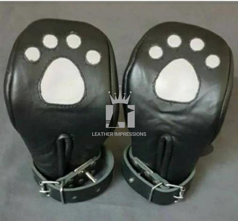 leather bondage mittens, leather mitts, leather bondage mitts, bdsm mittens, bdsm mitts, bondage mittens