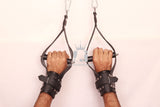 leather suspension cuffs, suspension cuffs, leather wrist cuffs, bondage suspension cuffs, bdsm suspension cuffs