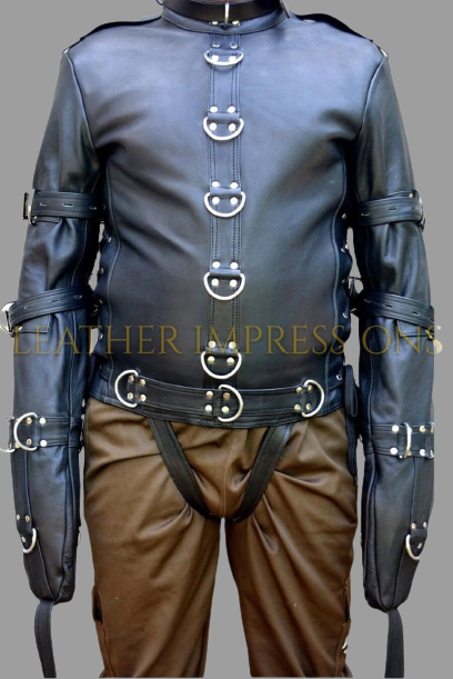 Leather Straitjacket Bondage, Leather Straight Jacket, straight jacket bdsm, leather straitjackets