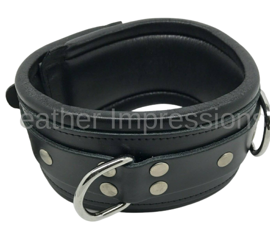 leather bdsm collar, leather bondage collar, leather slave collar, leather neck restraint, slave collar