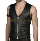 leather vest, gay leather vest, leather vest bdsm, bondage leather vest