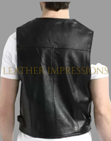 leather vest, gay leather vest, leather vest bdsm, bondage leather vest