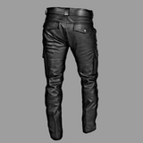 leather pants, leather BDSM Pants, Leather Bondage Pants, Gay Leather Pants, Leather pants mens, Leather Bluf Men's Trousers