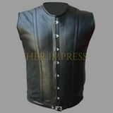 leather vest, gay leather vest, leather vest bdsm, bondage leather vest