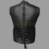 leather vest, gay leather vest, leather vest bdsm, bondage leather vest