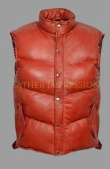 leather vest, gay leather vest, leather vest bdsm, bondage leather vest, leather puffer vest, quilted vest