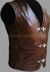 leather vest, gay leather vest, leather vest bdsm, bondage leather vest