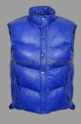 leather vest, gay leather vest, leather vest bdsm, bondage leather vest, leather puffer vest, quilted vest