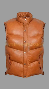 leather vest, gay leather vest, leather vest bdsm, bondage leather vest, leather puffer vest, quilted vest