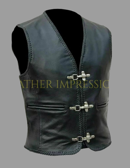 leather vest, gay leather vest, leather vest bdsm, bondage leather vest