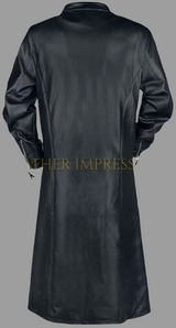 leather coat, leather long coat, leahter trench coat, leather overcoat