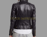 leather jacket, leather zipper jacket, genuine leather jacket, leather biker jacket, women jacket, biker women jacket, leather motorcycle jacket