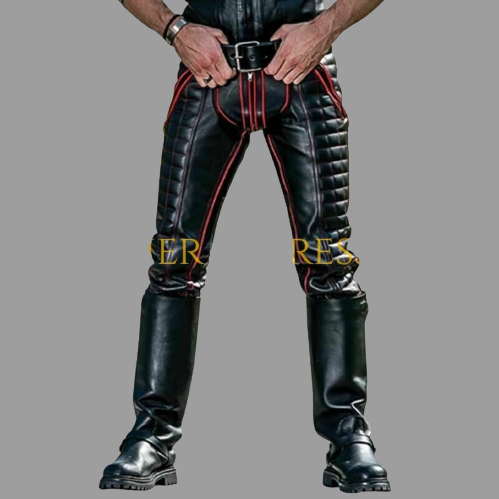 leather pants, leather BDSM pants, leather bondage pants, gay leather pants, leather pants mens