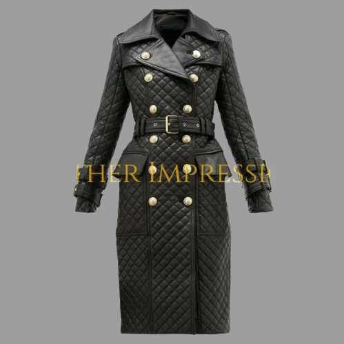  leather coat, leather long coat, leahter trench coat, leather leather overcoat, double breasted leather coat