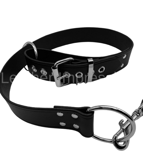 leather bdsm collar, leather bondage collar, leather slave collar, leather neck restraint, leather collar with leash 