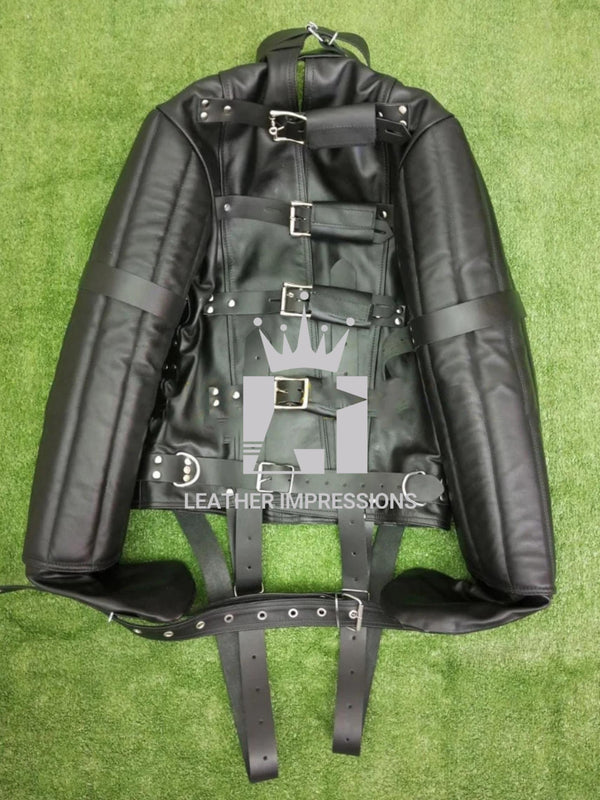 Leather Straitjacket Bondage, Leather Straight Jacket, straight jacket bdsm, leather straitjackets, leather kinky straitjacket