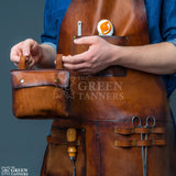 leather work apron, leather apron, professional leather apron, aprons with pockets