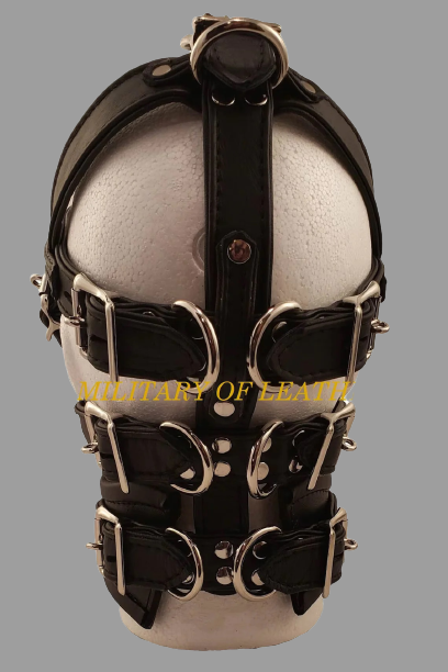 leather bondage hood