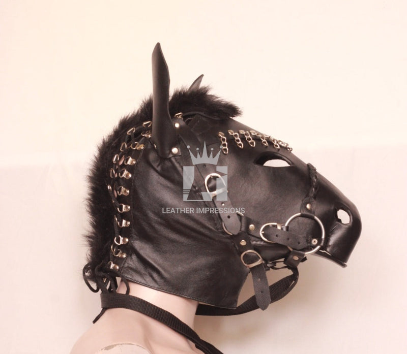 leather bondage hood, Leather BDSM Muzzle, Leather Muzzle, Leather Hood, BDSM Hood, Bondage Muzzle, leather pony play mask, bondage hood , bdsm muzzle, leather bondage hood