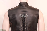 leather biker vest, mens biker vest, leather motorcycle vest, sleeveless vest