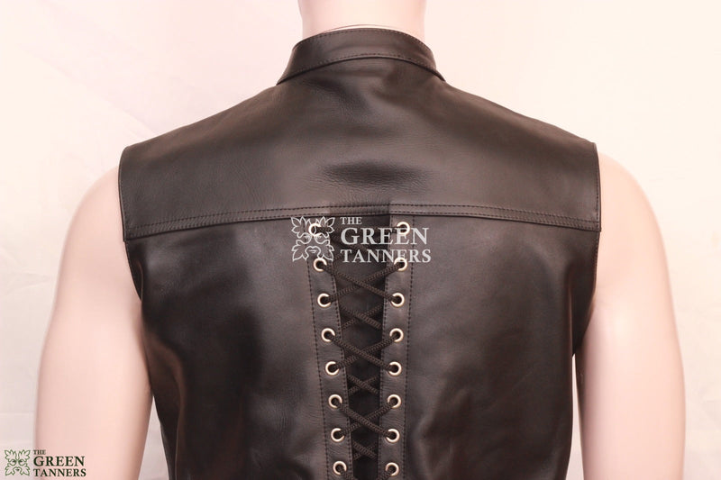 leather biker vest, mens biker vest, leather motorcycle vest, sleeveless vest