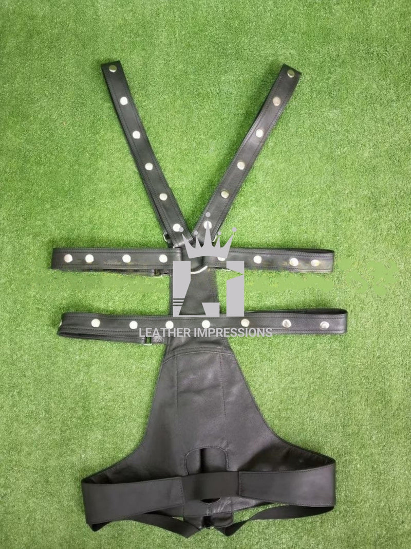 leather men lingerie, leather bondage bodysuit, leather harness