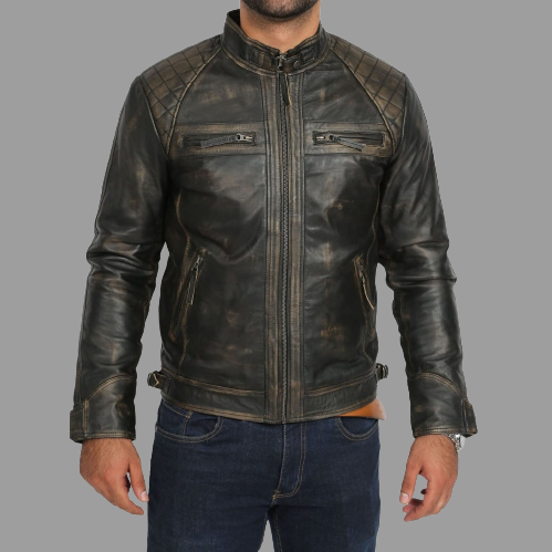 leather jacket, leather zipper jacket, genuine leather jacket, leather biker jacket