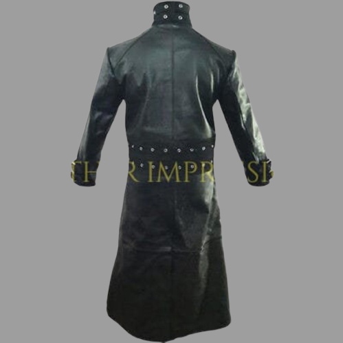 leather coat, leather long coat, leahter trench coat, leather leather overcoat, Leather Jacket