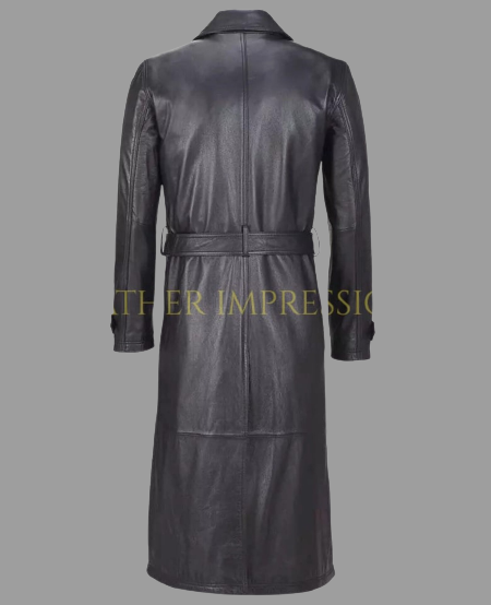  leather coat, leather long coat, leahter trench coat, leather overcoat