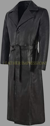  leather coat, leather long coat, leahter trench coat, leather overcoat