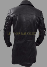  leather coat, leather long coat, leahter trench coat, leather overcoat