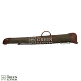 Green and Brown Waxed Canvas Leather Shotgun Case, Canvas Leather Gun Slip Case, Canvas Leather Shotgun Case
