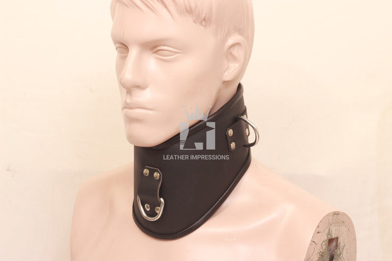 leather bdsm collar, leather bondage collar, leather slave collar, leather neck restraint, leather posture collar, posture collar bondage, bdsm posture collar