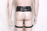 leather forceful orgasm belt, leather orgasm belt, leather belt